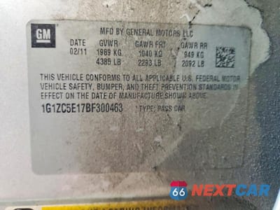 Zdjęcie 12 z 12 samochodu: 2011 CHEVROLET MALIBU 1LT VIN:1G1ZC5E17BF300463 - miniatura