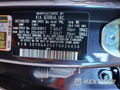 Zdjęcie 13 z 13 samochodu: 2026 KIA SORENTO LX VIN:5XYRG4JC0TG424456 - miniatura