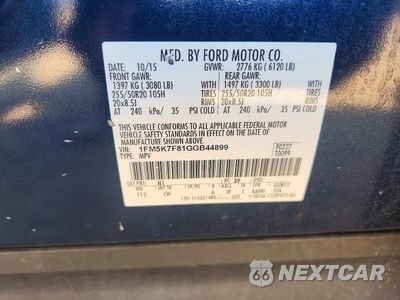 Zdjęcie 14 z 14 samochodu: 2016 FORD EXPLORER LIMITED VIN:1FM5K7F81GGB44899 - miniatura