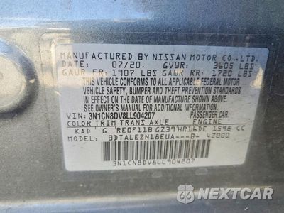 Zdjęcie 12 z 12 samochodu: 2020 NISSAN VERSA S VIN:3N1CN8DV8LL904207 - miniatura