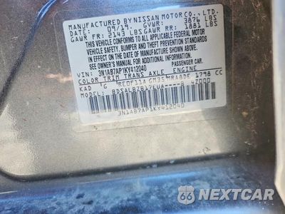 Zdjęcie 12 z 12 samochodu: 2019 NISSAN SENTRA S VIN:3N1AB7AP1KY412040 - miniatura