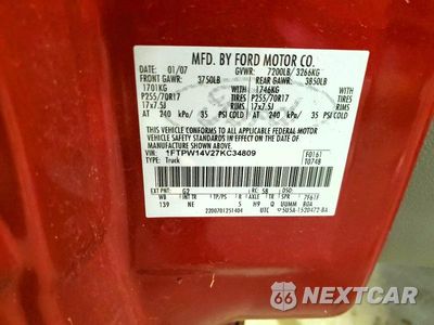 Zdjęcie 12 z 12 samochodu: 2007 FORD F150 SUPERCREW VIN:1FTPW14V27KC34809 - miniatura