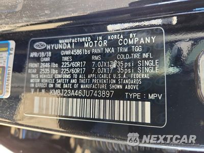Zdjęcie 13 z 13 samochodu: 2018 HYUNDAI TUCSON SE VIN:KM8J23A46JU743897 - miniatura