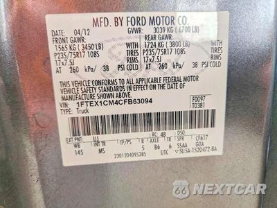 Zdjęcie 13 z 14 samochodu: 2012 FORD F150 SUPER CAB VIN:1FTEX1CM4CFB63094 - miniatura