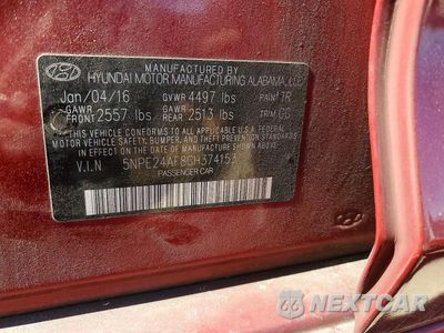 Zdjęcie 12 z 12 samochodu: 2016 HYUNDAI SONATA SE VIN:5NPE24AF8GH374153 - miniatura