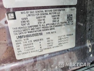 Zdjęcie 13 z 13 samochodu: 2018 BUICK ENVISION PREMIUM II VIN:LRBFX4SX9JD025768 - miniatura