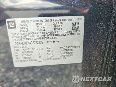 Zdjęcie 13 z 13 samochodu: 2016 GMC TERRAIN SLE VIN:2GKALMEK4G6252935 - miniatura