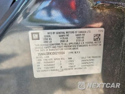 Zdjęcie 14 z 14 samochodu: 2013 CHEVROLET EQUINOX LT VIN:2GNALDEK3D6215504 - miniatura
