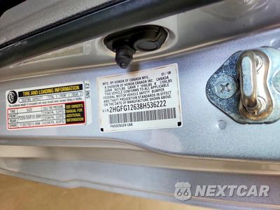 Zdjęcie 13 z 13 samochodu: 2008 HONDA CIVIC LX VIN:2HGFG12638H536222 - miniatura