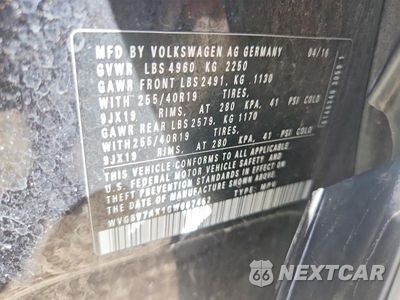 Zdjęcie 12 z 12 samochodu: 2016 VOLKSWAGEN TIGUAN S VIN:WVGBV7AX1GW607462 - miniatura