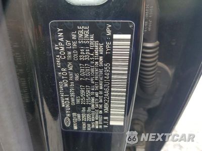 Zdjęcie 12 z 12 samochodu: 2018 HYUNDAI KONA SEL VIN:KM8K22AA6JU144955 - miniatura