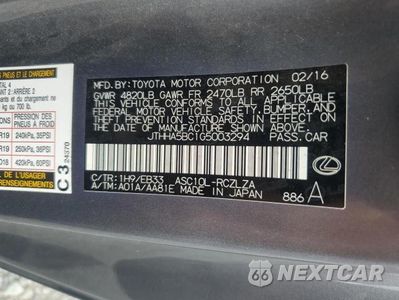 Zdjęcie 12 z 12 samochodu: 2016 LEXUS RC 200T VIN:JTHHA5BC1G5003294 - miniatura