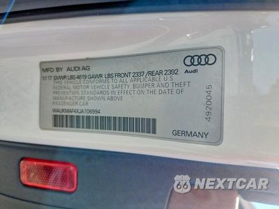 Zdjęcie 12 z 12 samochodu: 2018 AUDI A4 PREMIUM VIN:WAUKMAF4XJA106994 - miniatura