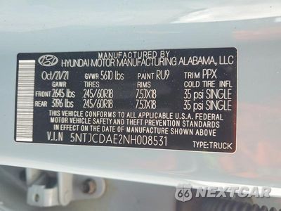Zdjęcie 13 z 13 samochodu: 2022 HYUNDAI SANTA CRUZ SEL VIN:5NTJCDAE2NH008531 - miniatura