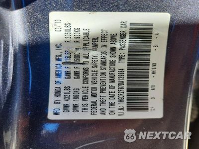 Zdjęcie 12 z 12 samochodu: 2013 HONDA ACCORD EXL VIN:1HGCR2F87DA139684 - miniatura