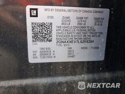 Zdjęcie 14 z 14 samochodu: 2020 CHEVROLET EQUINOX PREMIER VIN:2GNAXXEV7L6258354 - miniatura