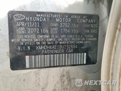 Zdjęcie 12 z 12 samochodu: 2011 HYUNDAI ELANTRA GLS VIN:KMHDH4AE1BU152694 - miniatura