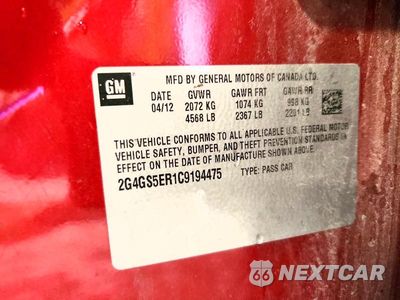 Zdjęcie 13 z 13 samochodu: 2012 BUICK REGAL PREMIUM VIN:2G4GS5ER1C9194475 - miniatura