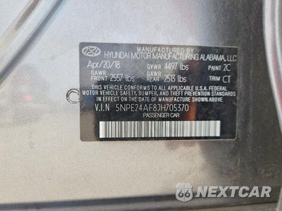 Zdjęcie 12 z 12 samochodu: 2018 HYUNDAI SONATA SE VIN:5NPE24AF8JH705370 - miniatura