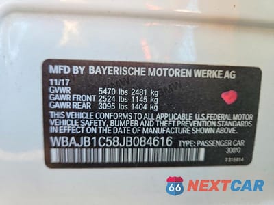 Zdjęcie 13 z 13 samochodu: 2018 BMW 530XE VIN:WBAJB1C58JB084616 - miniatura