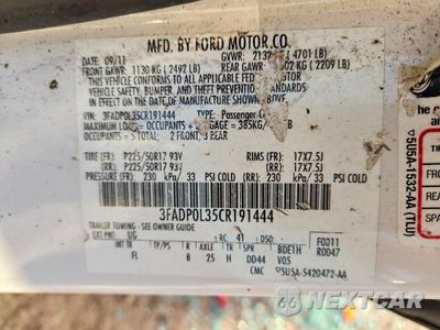 Zdjęcie 12 z 12 samochodu: 2012 FORD FUSION HYBRID VIN:3FADP0L35CR191444 - miniatura