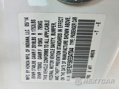 Zdjęcie 12 z 12 samochodu: 2014 HONDA CIVIC LX VIN:19XFB2F59EE047044 - miniatura