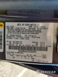Zdjęcie 12 z 12 samochodu: 2020 FORD FUSION SE VIN:3FA6P0LU7LR236952 - miniatura