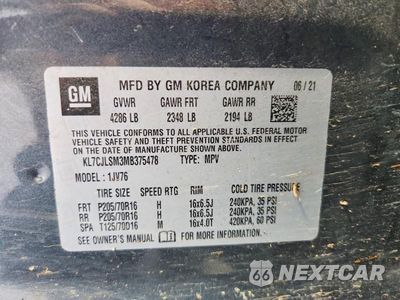 Zdjęcie 27 z 28 samochodu: 2021 CHEVROLET TRAX 1LT VIN:KL7CJLSM3MB375478 - miniatura