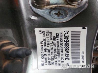 Zdjęcie 12 z 12 samochodu: 2008 HONDA CIVIC LX VIN:2HGFA16588H348749 - miniatura