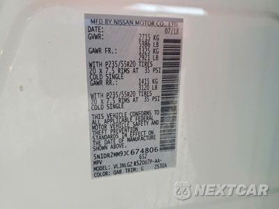 Zdjęcie 13 z 13 samochodu: 2018 NISSAN PATHFINDER S VIN:5N1DR2MM9JC674806 - miniatura
