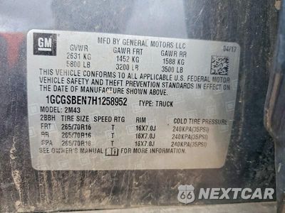 Zdjęcie 12 z 12 samochodu: 2017 CHEVROLET COLORADO VIN:1GCGSBEN7H1258952 - miniatura