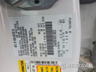 Zdjęcie 12 z 12 samochodu: 2018 FORD FUSION S VIN:3FA6P0G78JR118023 - miniatura