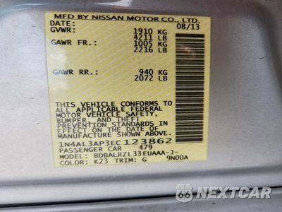 Zdjęcie 12 z 12 samochodu: 2014 NISSAN ALTIMA 2.5 S VIN:1N4AL3AP3EC123862 - miniatura