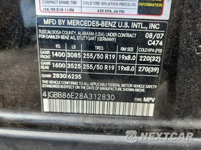 Zdjęcie 13 z 13 samochodu: 2008 MERCEDES-BENZ ML 350 VIN:4JGBB86E28A312830 - miniatura