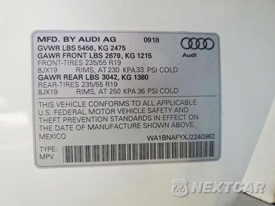 Zdjęcie 13 z 13 samochodu: 2018 AUDI Q5 PREMIUM PLUS VIN:WA1BNAFYXJ2240962 - miniatura