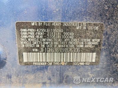 Zdjęcie 12 z 12 samochodu: 2008 SUBARU IMPREZA OUTBACK SPORT VIN:JF1GH63638H826306 - miniatura