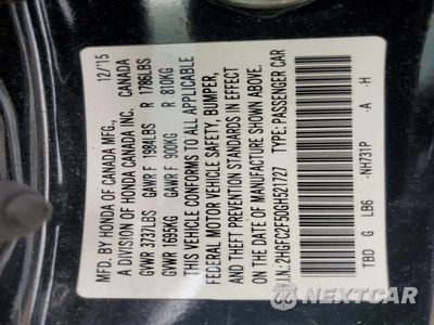 Zdjęcie 13 z 13 samochodu: 2016 HONDA CIVIC LX VIN:2HGFC2F50GH521727 - miniatura