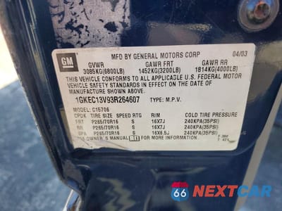 Zdjęcie 12 z 12 samochodu: 2003 GMC YUKON VIN:1GKEC13V93R264607 - miniatura