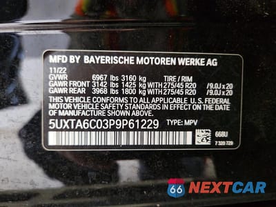 Zdjęcie 13 z 13 samochodu: 2023 BMW X5 XDRIVE45E VIN:5UXTA6C03P9P61229 - miniatura
