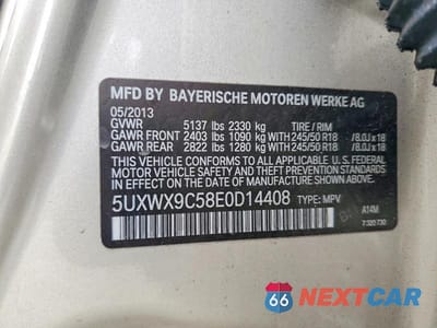 Zdjęcie 13 z 13 samochodu: 2014 BMW X3 XDRIVE28I VIN:5UXWX9C58E0D14408 - miniatura