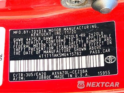 Zdjęcie 12 z 12 samochodu: 2021 TOYOTA CAMRY SE VIN:4T1T11AK5MU415762 - miniatura