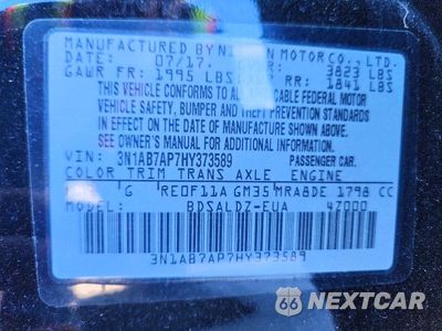 Zdjęcie 12 z 12 samochodu: 2017 NISSAN SENTRA SV VIN:3N1AB7AP7HY373589 - miniatura