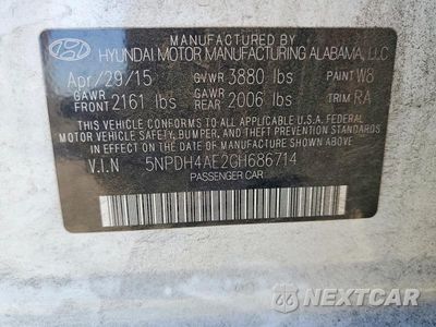 Zdjęcie 12 z 12 samochodu: 2016 HYUNDAI ELANTRA SE VIN:5NPDH4AE2GH686714 - miniatura