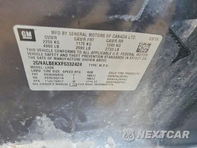 Zdjęcie 13 z 13 samochodu: 2015 CHEVROLET EQUINOX LT VIN:2GNALBEKXF6332424 - miniatura