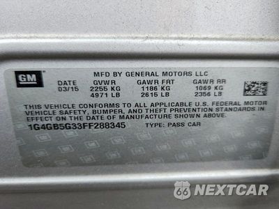 Zdjęcie 12 z 12 samochodu: 2015 BUICK LACROSSE VIN:1G4GB5G33FF288345 - miniatura