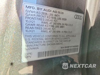 Zdjęcie 14 z 14 samochodu: 2026 AUDI Q8 PREMIUM PLUS VIN:WA1BVBF15TD033895 - miniatura