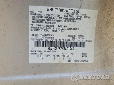 Zdjęcie 12 z 12 samochodu: 2017 FORD FLEX SEL VIN:2FMHK6C87HBA01962 - miniatura
