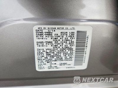 Zdjęcie 14 z 14 samochodu: 2014 NISSAN ROGUE SELECT S VIN:JN8AS5MV1EW704069 - miniatura