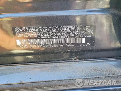 Zdjęcie 12 z 12 samochodu: 2006 LEXUS IS 350 VIN:JTHBE262862006915 - miniatura