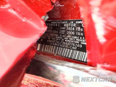 Zdjęcie 12 z 12 samochodu: 2017 HYUNDAI ELANTRA SE VIN:KMHD74LF5HU076169 - miniatura